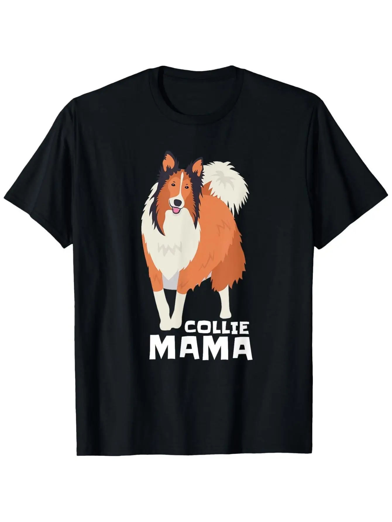

Collie Mama Dog Lover Graphic Tee Short Sleeve Soft Breathable Casual T-Shirt for Women