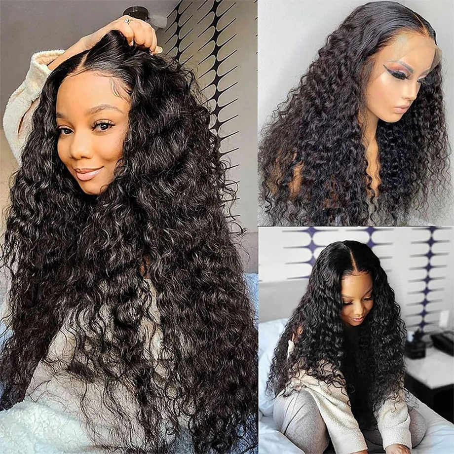 

Deep Wave Lace Front 100% Human Hair Wigs Indian Remy Hair 200% High Density 13x4 13x6 Lace Frontal Wigs For Woman Pre Plucked
