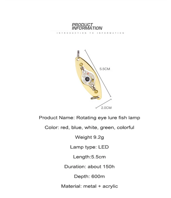 Drehbare LED Angel köder Licht Deep Drop Angell öffel Unterwasser Augen form Angel köder Light Tackle Ausrüstung Zubehör – Detail 2