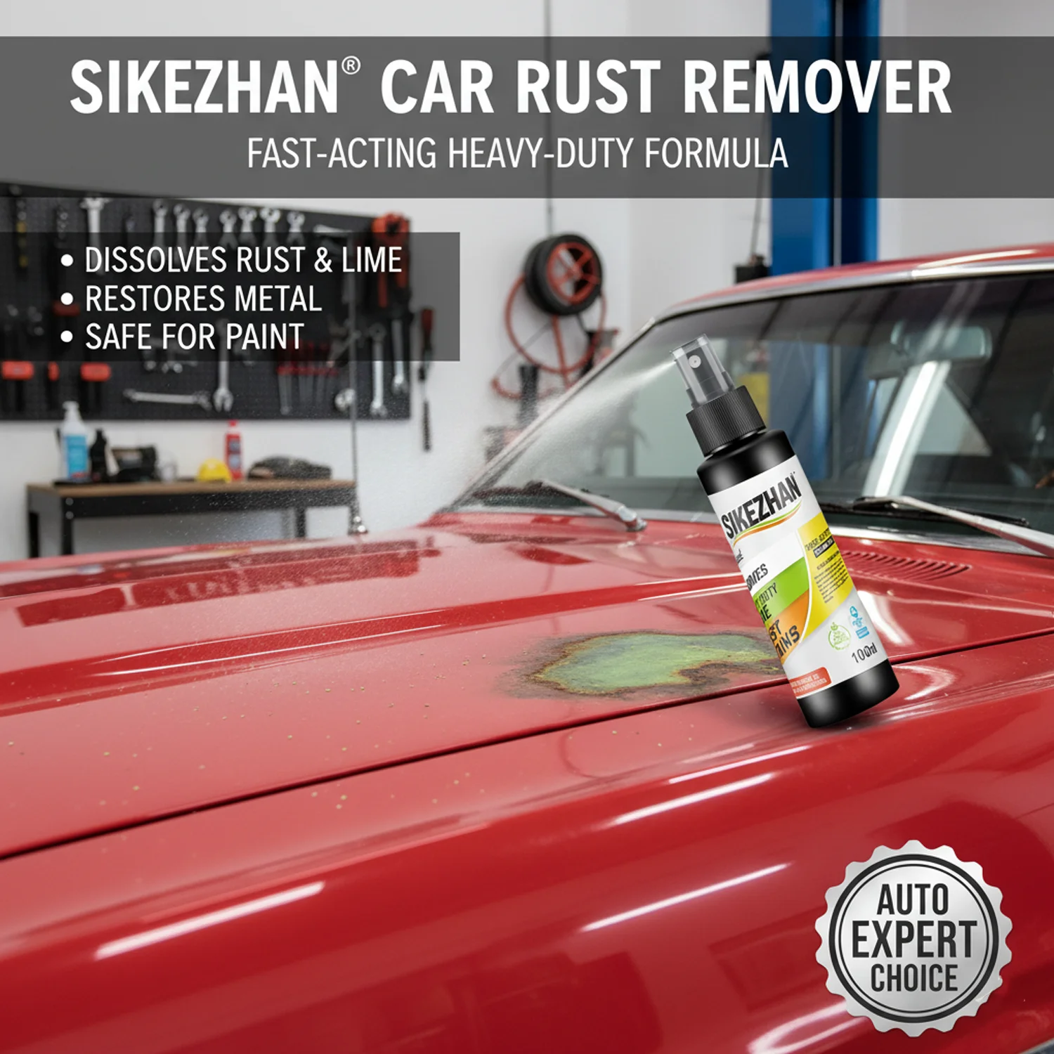 Mehrzweck-Rostentferner für Autos, sofort wirkendes Metall-Entrostungsspray für Karosserie, Rostlöser, Chromreiniger, Korrosionshemmer