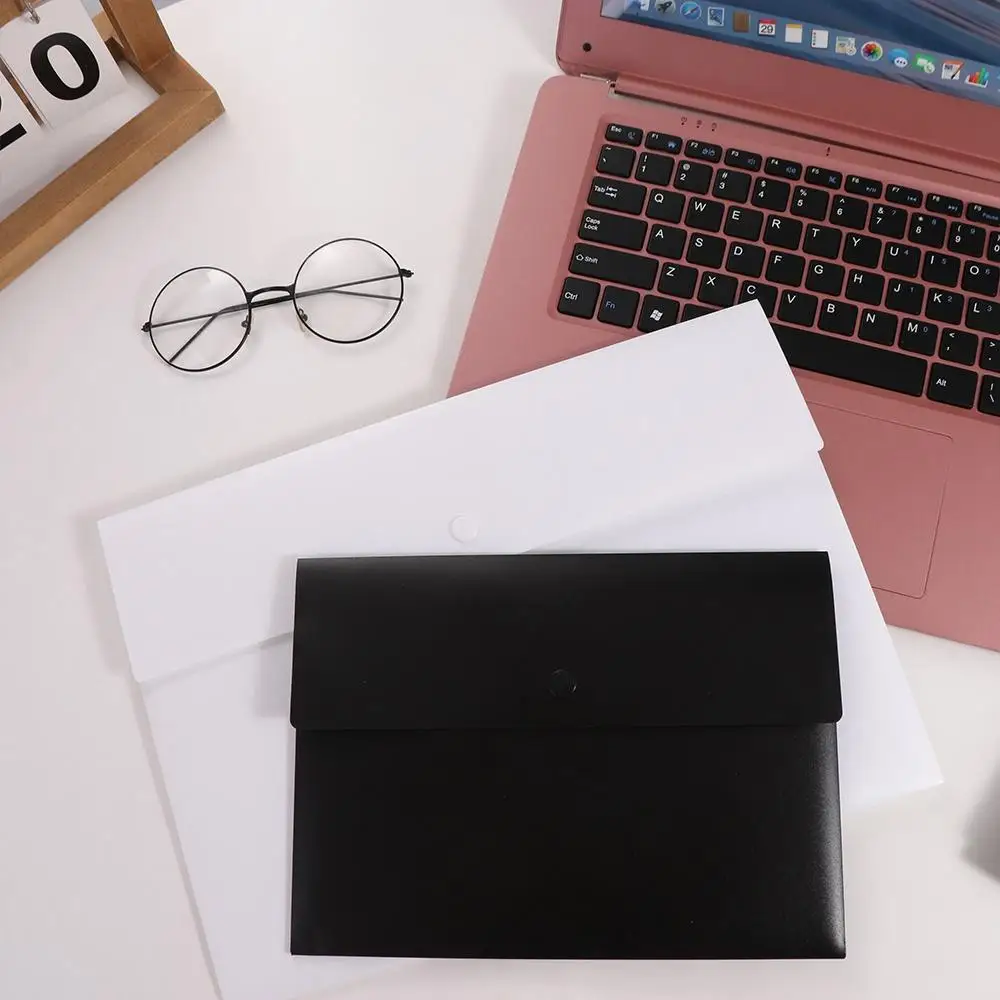 Con chiusura a bottone a pressione Cartelle di file Custodia Borse per trucco cosmetico Organizzatore di carta Borsa per cartelle di documenti Borsa di grande capacità