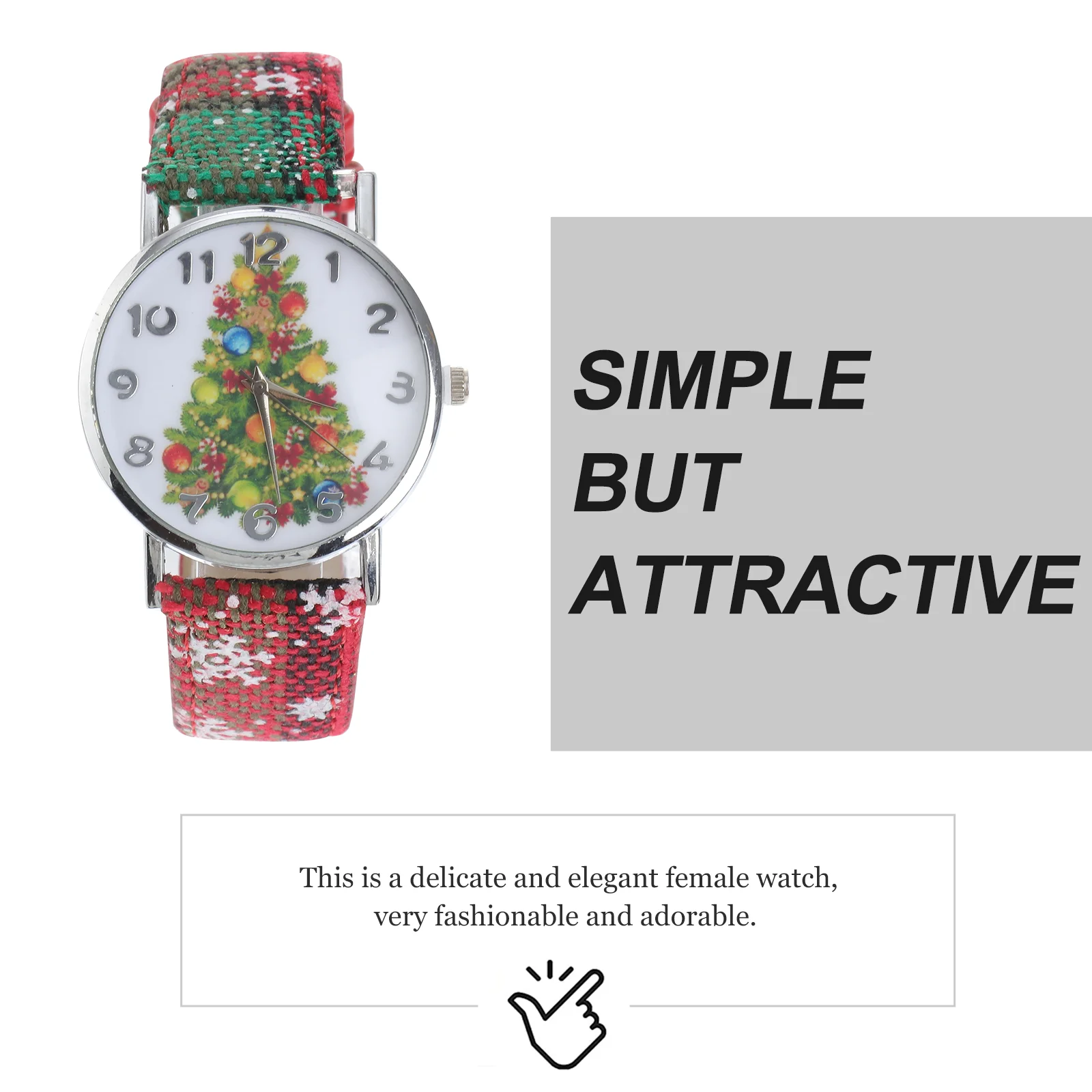 Women Fashionable Watch Christmas Pendant Elegant PU Quartz Wristwatch Beautiful Leisure Snowflake Style Watch Jewelry f