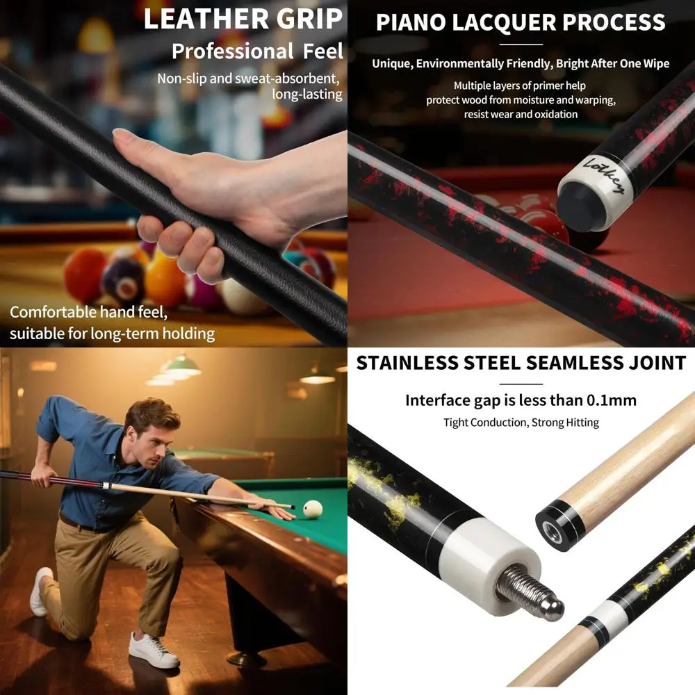 

Бильярдные кии для взрослых, 58 дюймов, прямые, 18-21 унция, из клена, набор из 1-4 штук для домашнего бара