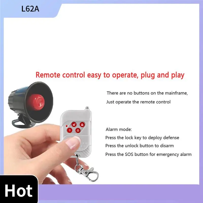 

L62A 433 МГц Беспроводная сирена сигнализации для домашней безопасности охранная сигнализация с инфракрасными датчиками дальнего действия