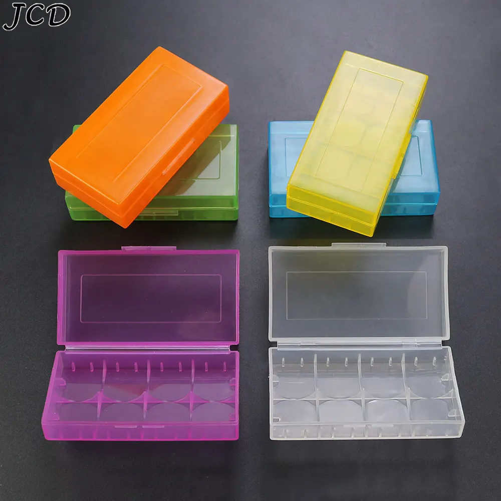JCD 5pcs 18650 PVC Hard Plastic Battery Storage Box 18650 16340 Battery Case Holder Box Hold 2pcsx18650 4pcsx16340 Batteries