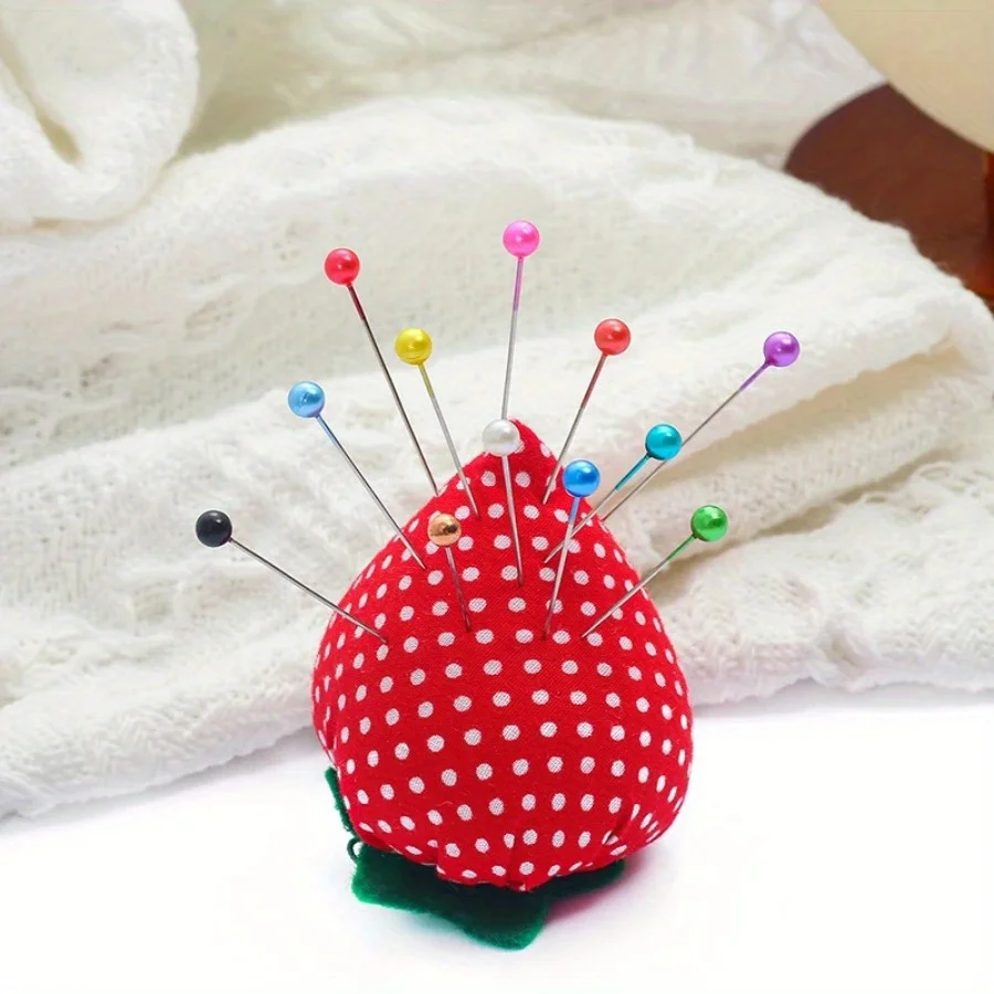 2 Stücke Weiche Erdbeere Nähnadel Pin Kissen DIY Kreuzstich Werkzeug Nadelkissen mit Elastischen Handgelenk Gürtel Nähzubehör
