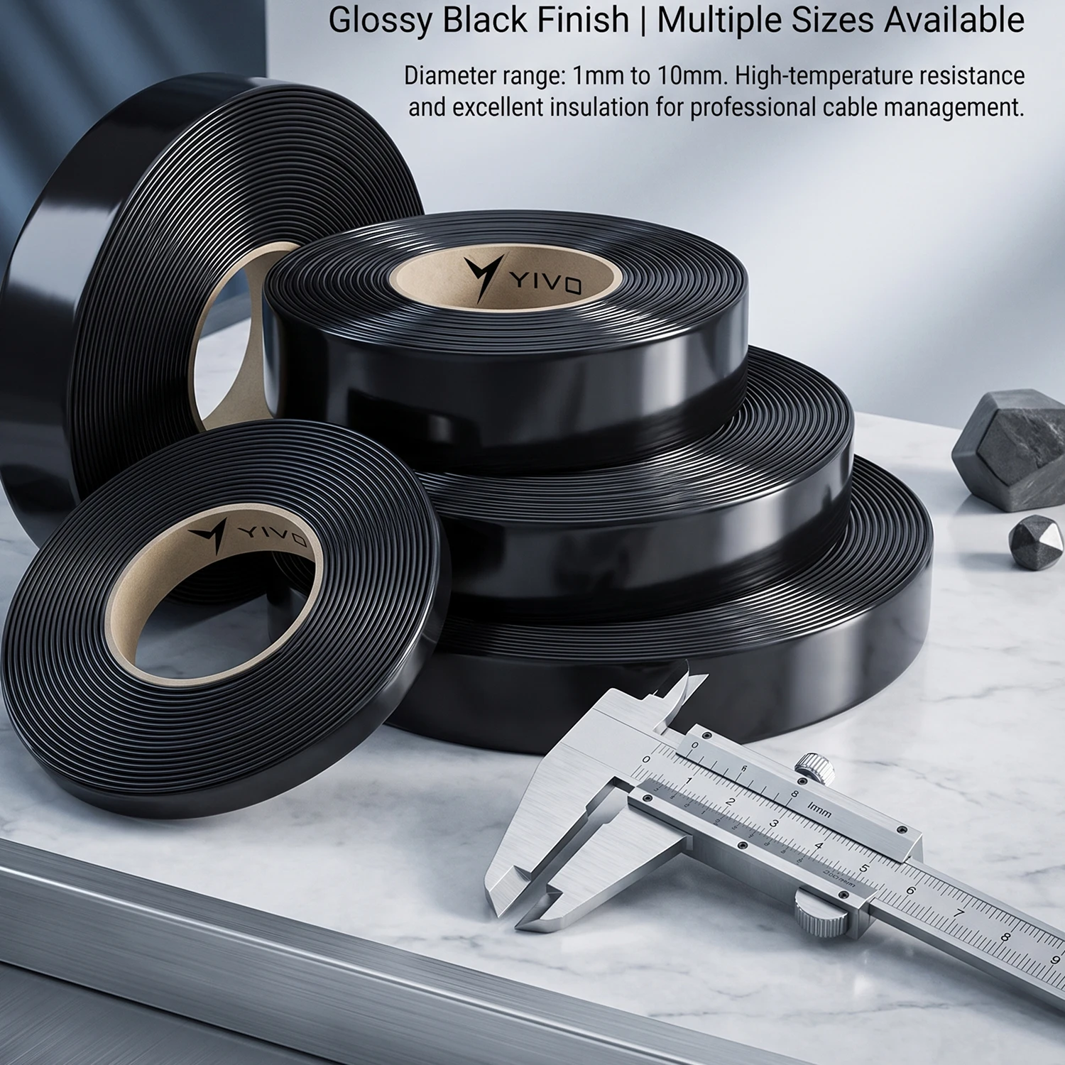 OEM 1-10mm Glossy Black PVC Protective Sleeve, Insulated Wear Resistant Smooth Cable Tube for Electronic & Auto Wiring Harness