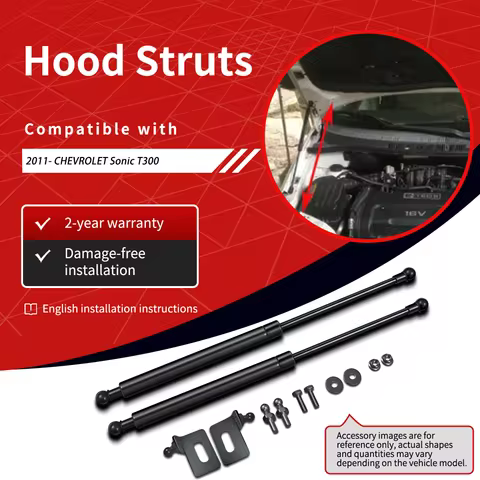 SEMTAY Hood Struts Compatible with 2010-2017 Chevrolet Sonic T300 Bonnet Lift Support spring Shocks Damper