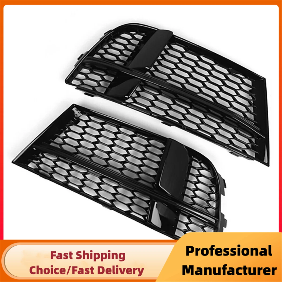 1Pair Car Fog Light Racing Grille For AUDI A3 8V S-line Sedan Sportback Convertible 2017-2019 Front Bumper Fog Lamp Grill Cover