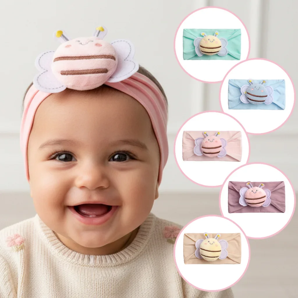 Adorable Hair Band Newborn Baby Girls 3D Bee Headbands Spring Autumn Infant Boys Girls Cute Hair Accessory Soft Elastic Band