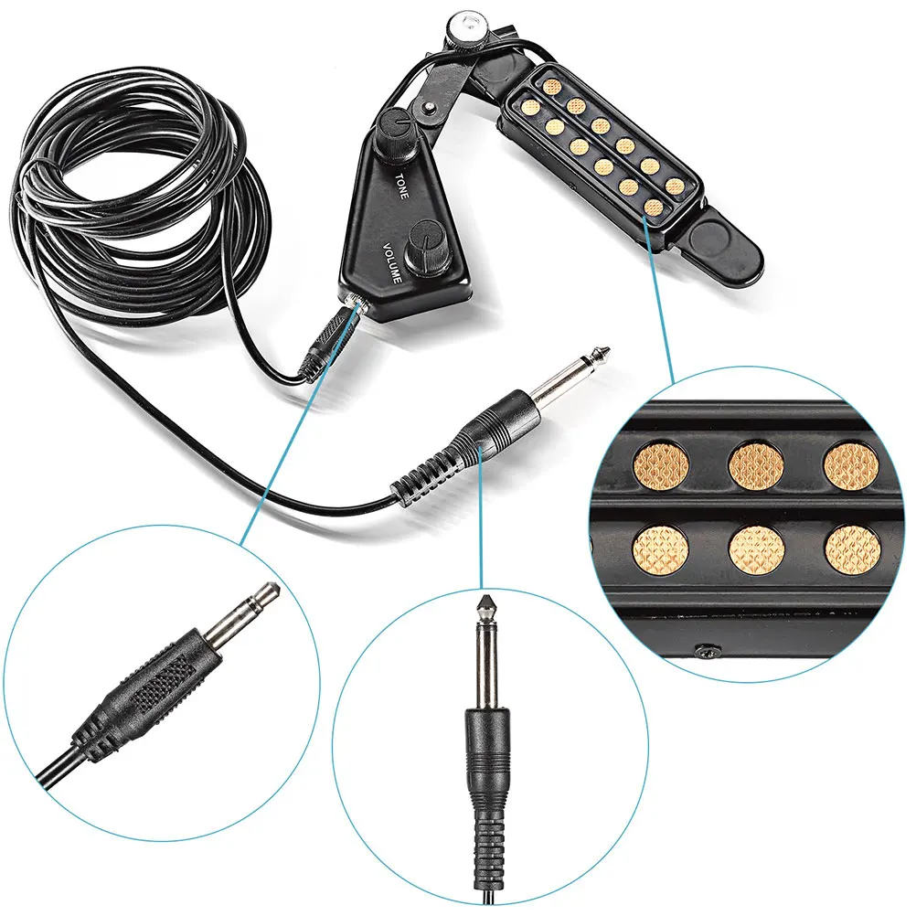 

Guitar Pickups Recording Accessories Sound Pick-up Speaker Practical Wooden Amplifier