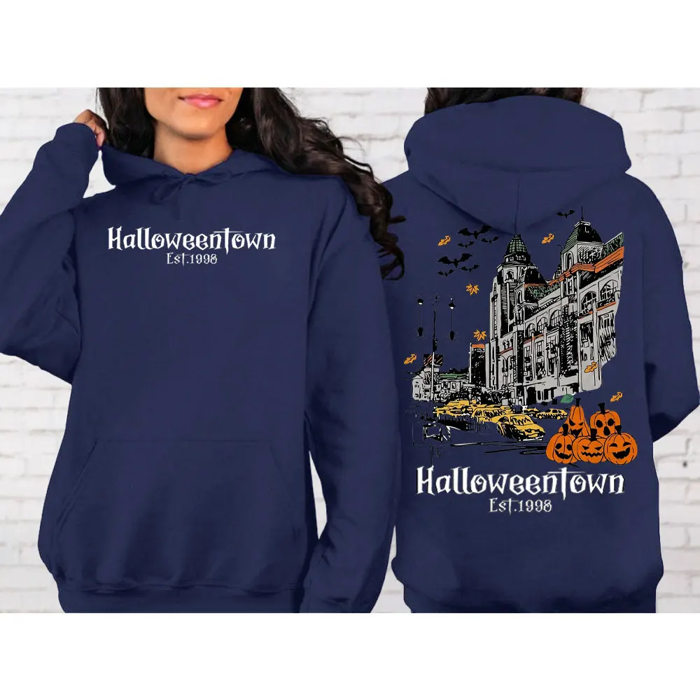 Halloween Townn University 1998 Sweatshirt Halloween Pumpkin Spooky Vibes Women Hoodies Trick or TreatBoo Halloween Men Hoody