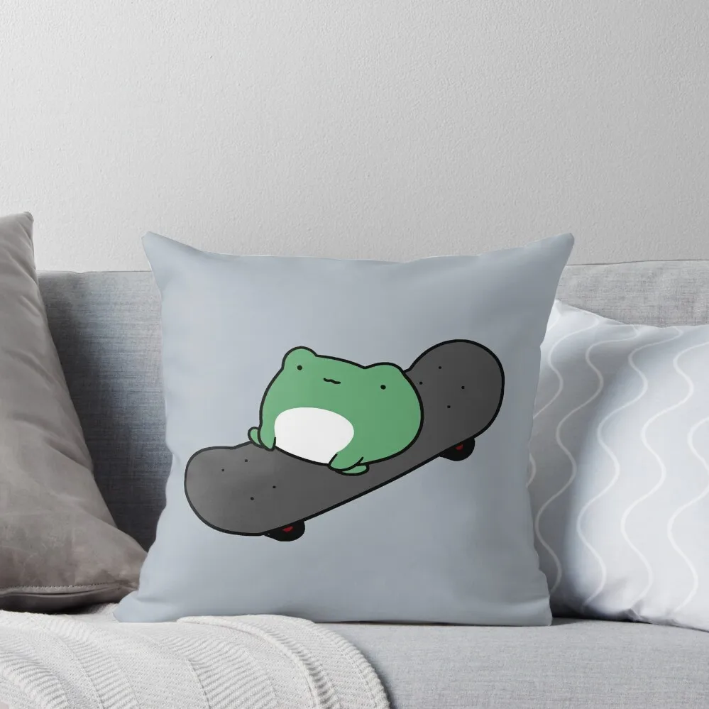 

Skateboarding Frog Throw Pillow luxury decor Sofa Pillow Cover Anime Pillowcases For Pillows pillow