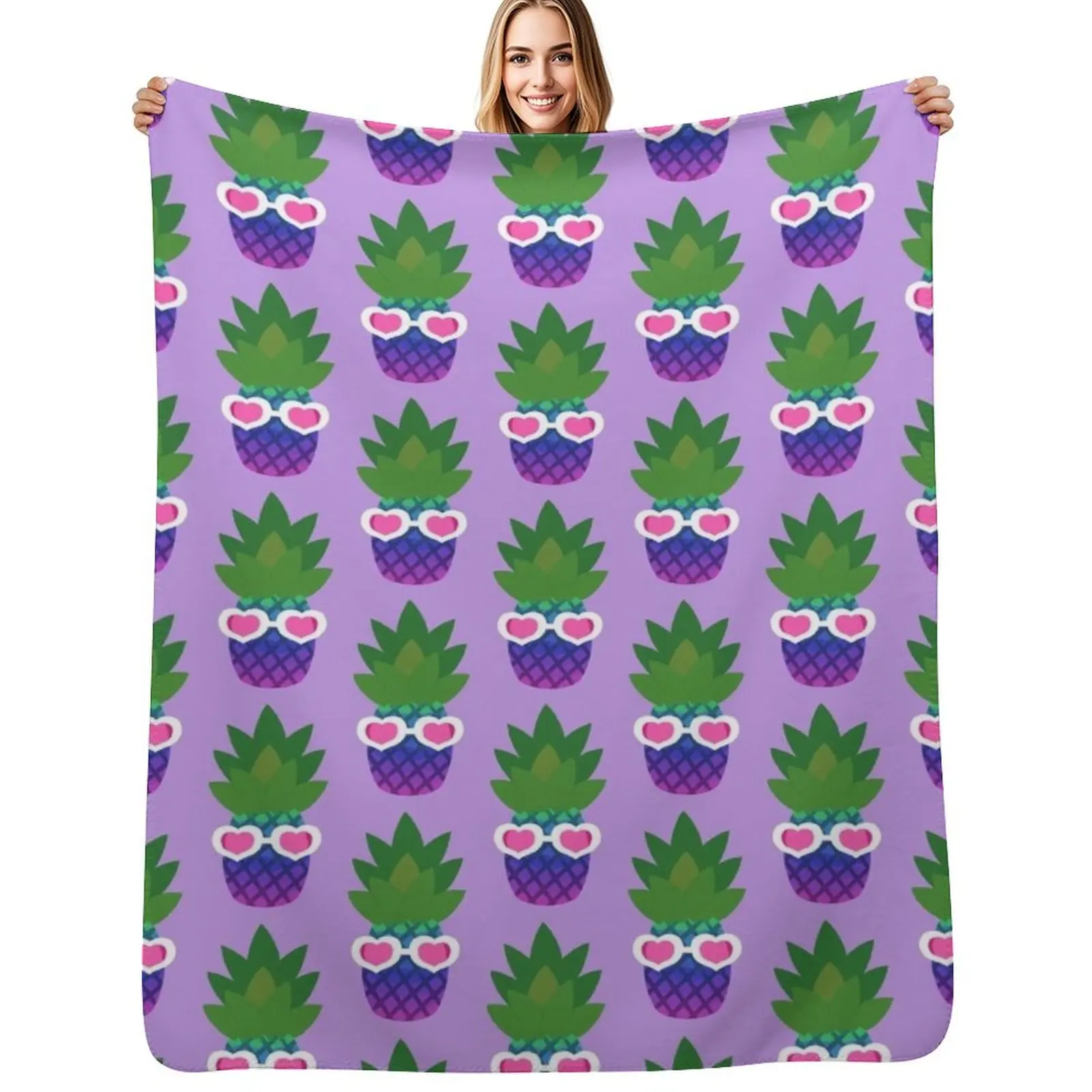 

Cool Pineapple Throw Blanket Soft Plush Blanket as Housewarming Gift
