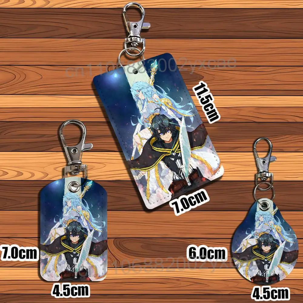 talen Will Serfort Wistoria Wand and Sword Rectangle ID Card Case Keychain Access Card Bag Key Tag Ring Leather Card Holder view 5