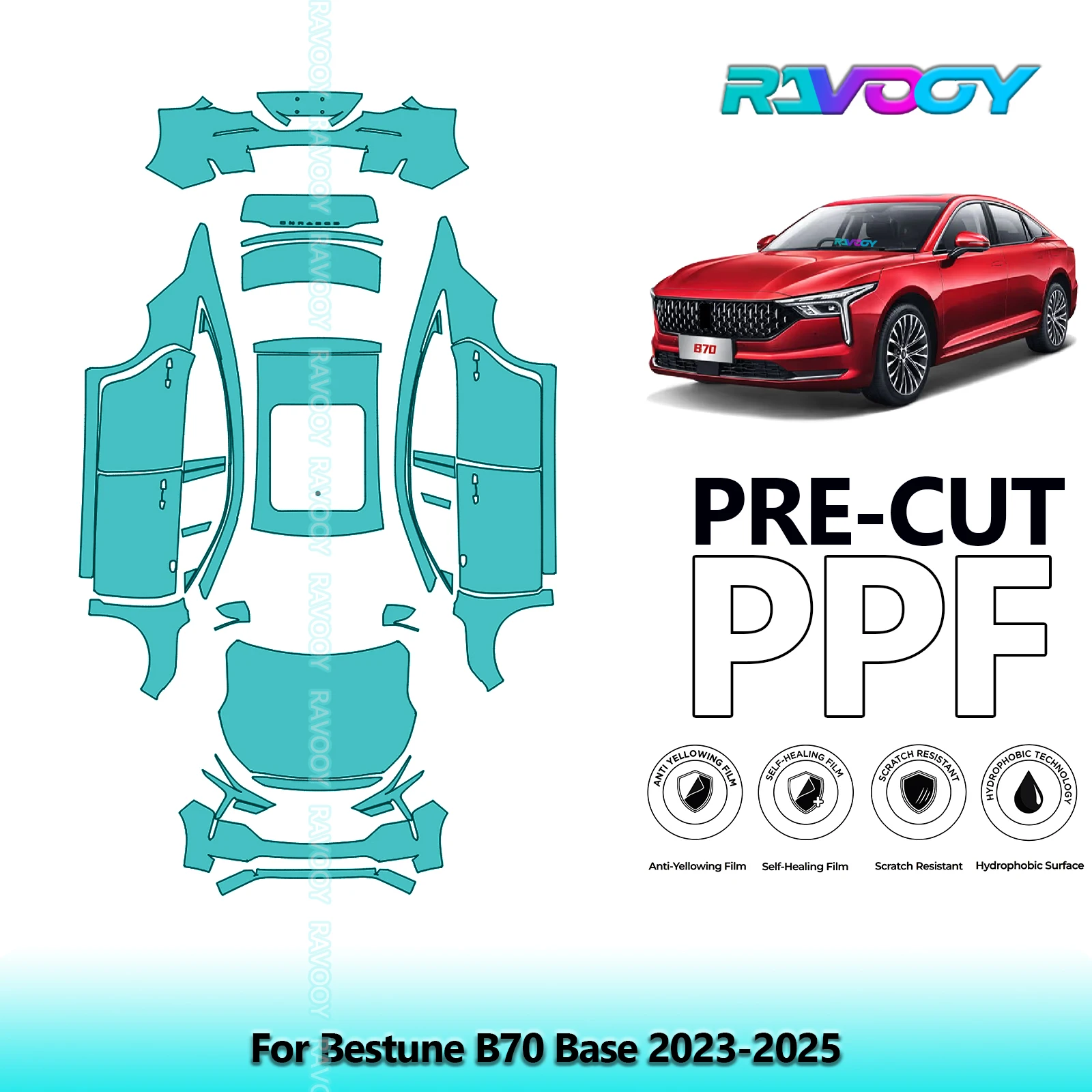 

Full Vehicle Clear Bra Precut PPF Paint Protection Film For Bestune B70 Base 2023-2025