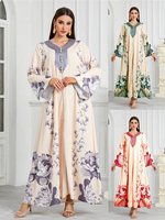 Plus Size Omg! 2025 New Middle East Muslim Abaya Floral Print Dress—Elegance Dejavu?
