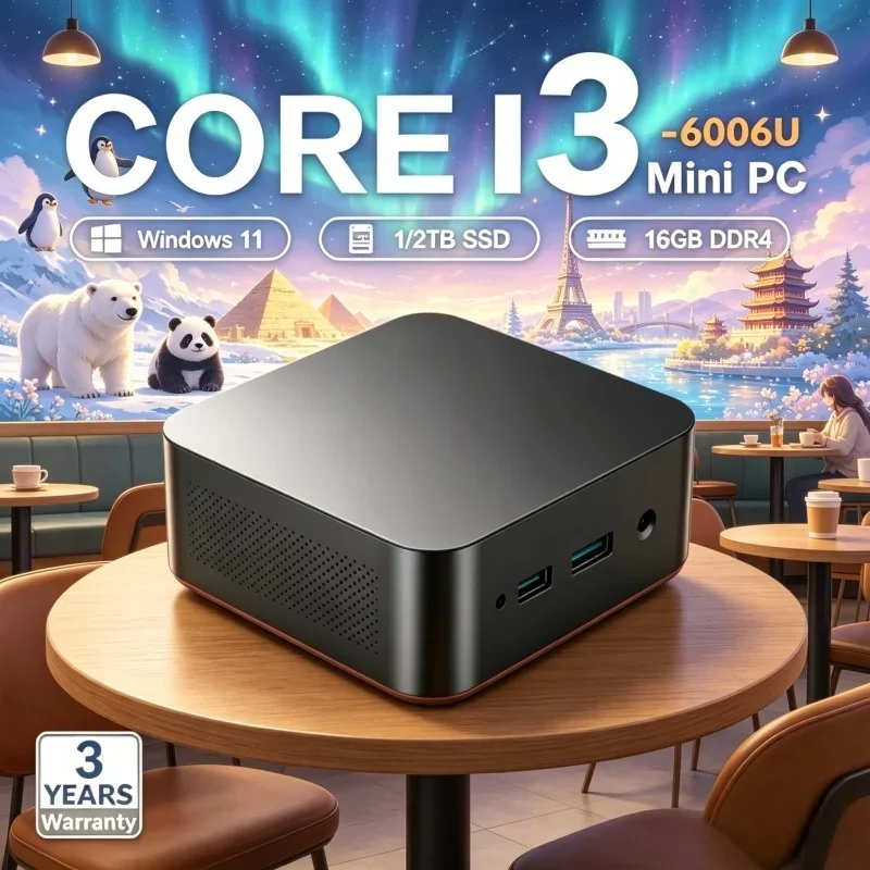 

2026 Coveted Supple MINI PC Windows 11 Pro Core I3 6006U RAM 1TB SSD WIFI 6 BT5.2 4K HD Smoothed Diversion Gaming Home
