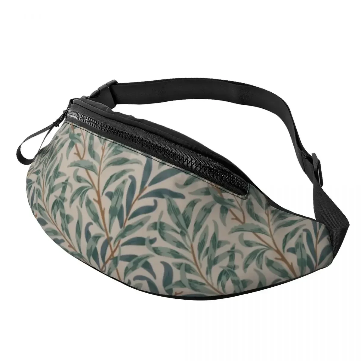 William Morris Vintage Willow Bough Fanny Pack Men Women Floral Textile Crossbody Waist Bag for Running Phone Money Pouch