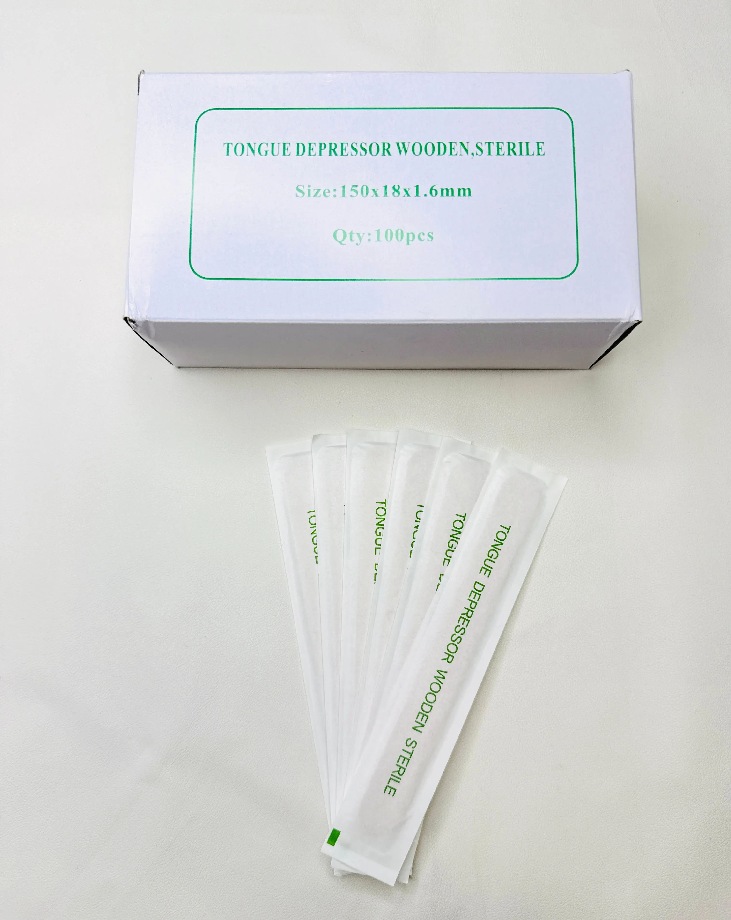 Medical Use Sterile Disposable Wooden Tongue Depressor CE ISO for Hospital Oral Examination