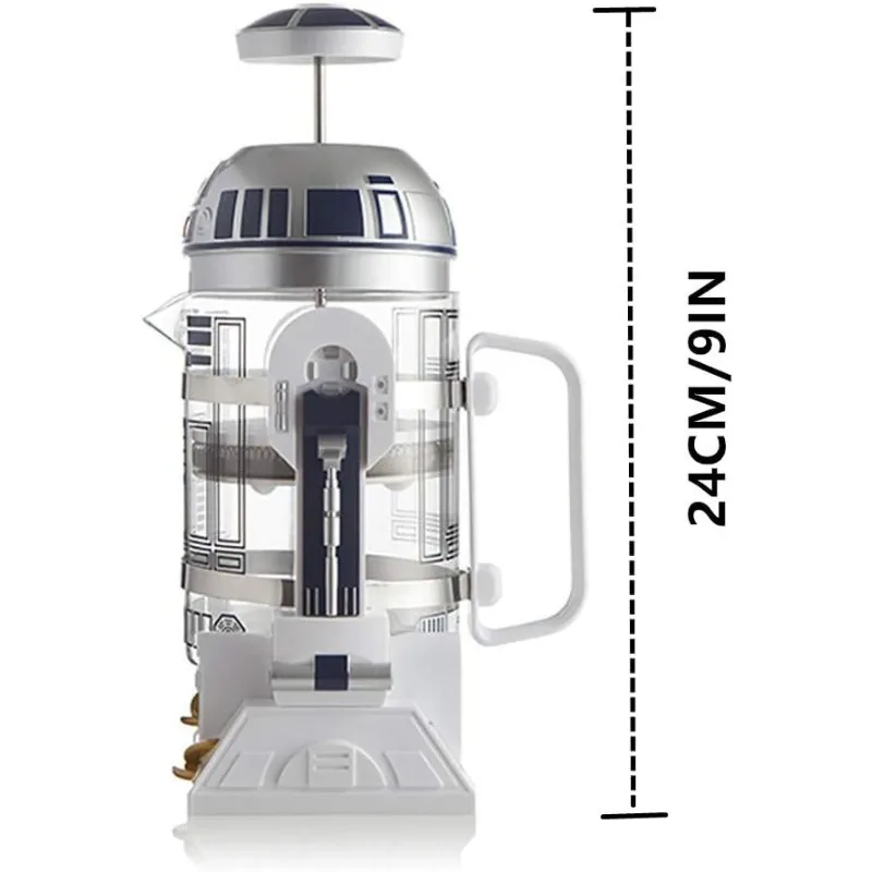 Popular.NBCDY Hand Coffee Machine, Creative Robot R2D2 Mini Stainless Steel Filter Coffee Maker, Home Insulation Pressure Pot