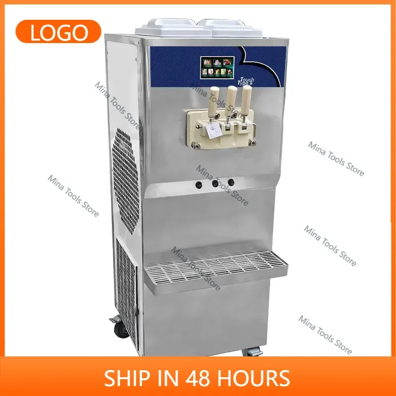 Wholesale Automatic 3-Flavor Combined Soft Serve Ice Cream Frozen Yogurt Maker 3000W Stainless Commercial Machine