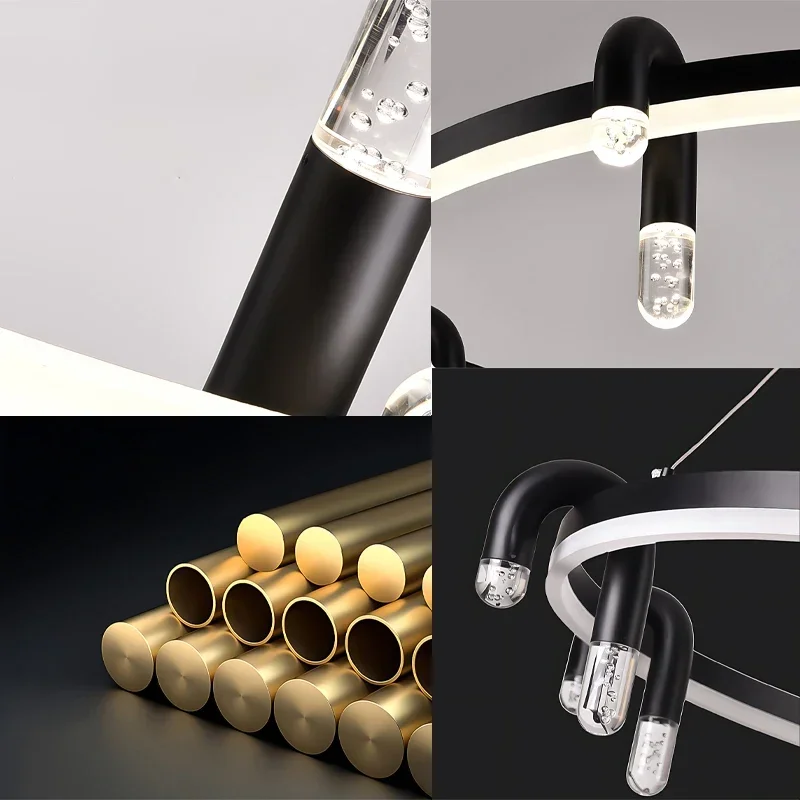الإيطالية الحد الأدنى قلادة ضوء الشمال تصميم غرفة المعيشة حلقة دائرية على شكل غرفة نوم Led ثريا تزيين المنزل الحديث