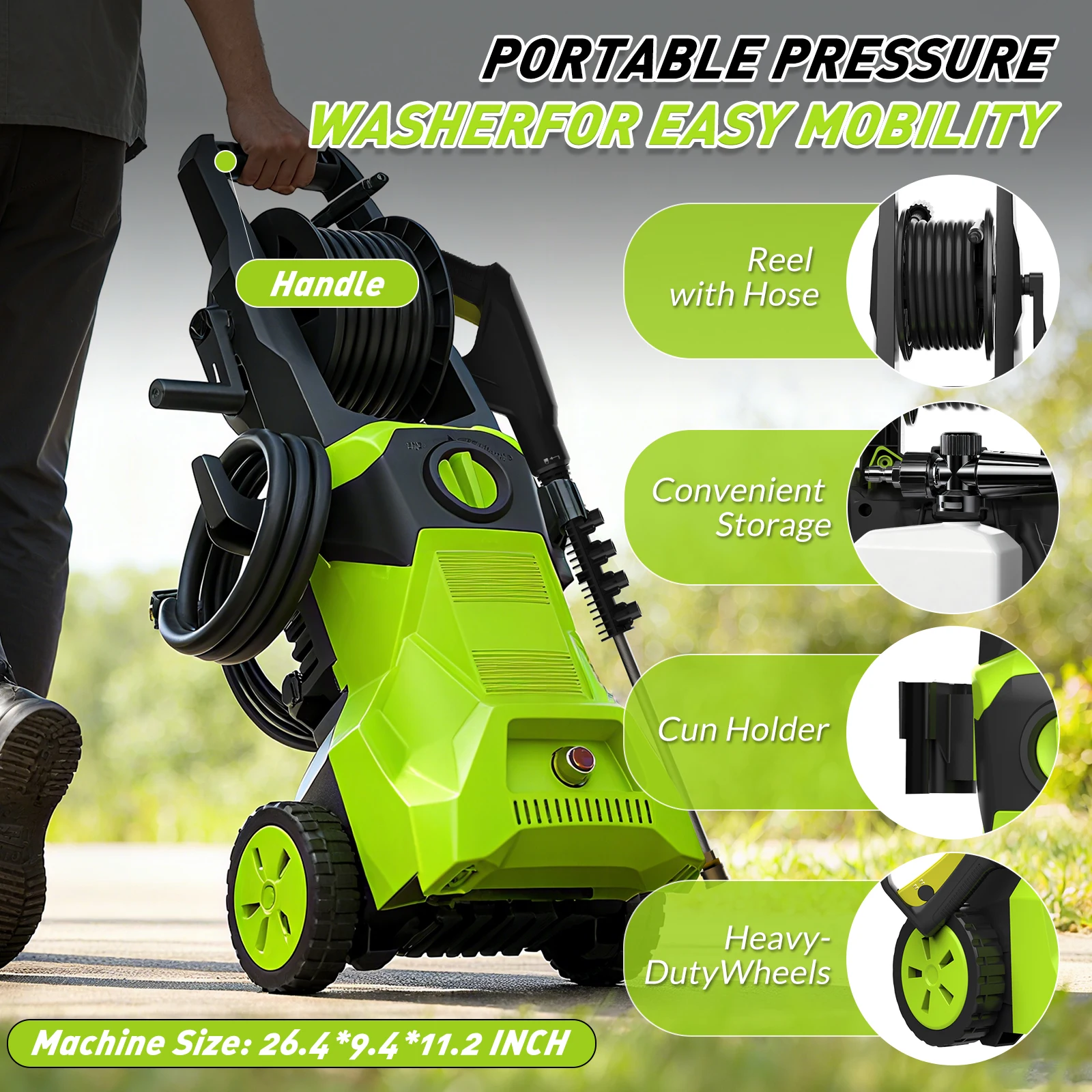 Powerful Portable Electric Pressure Washer 3000PSI