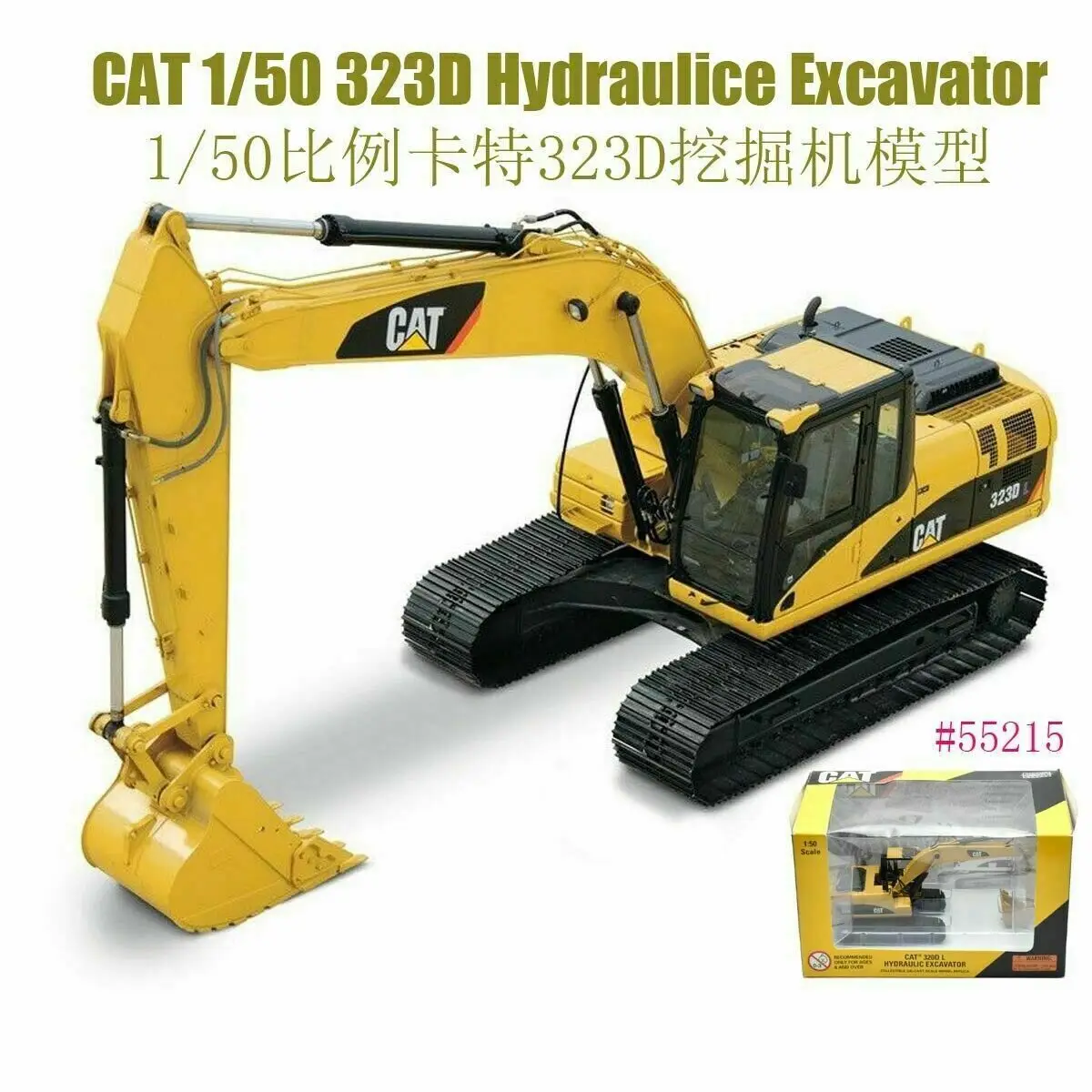 323D L Hydraulic Excavator 1/50 Scale Die-Cast Construction Vehicles Model 55215 New in Box