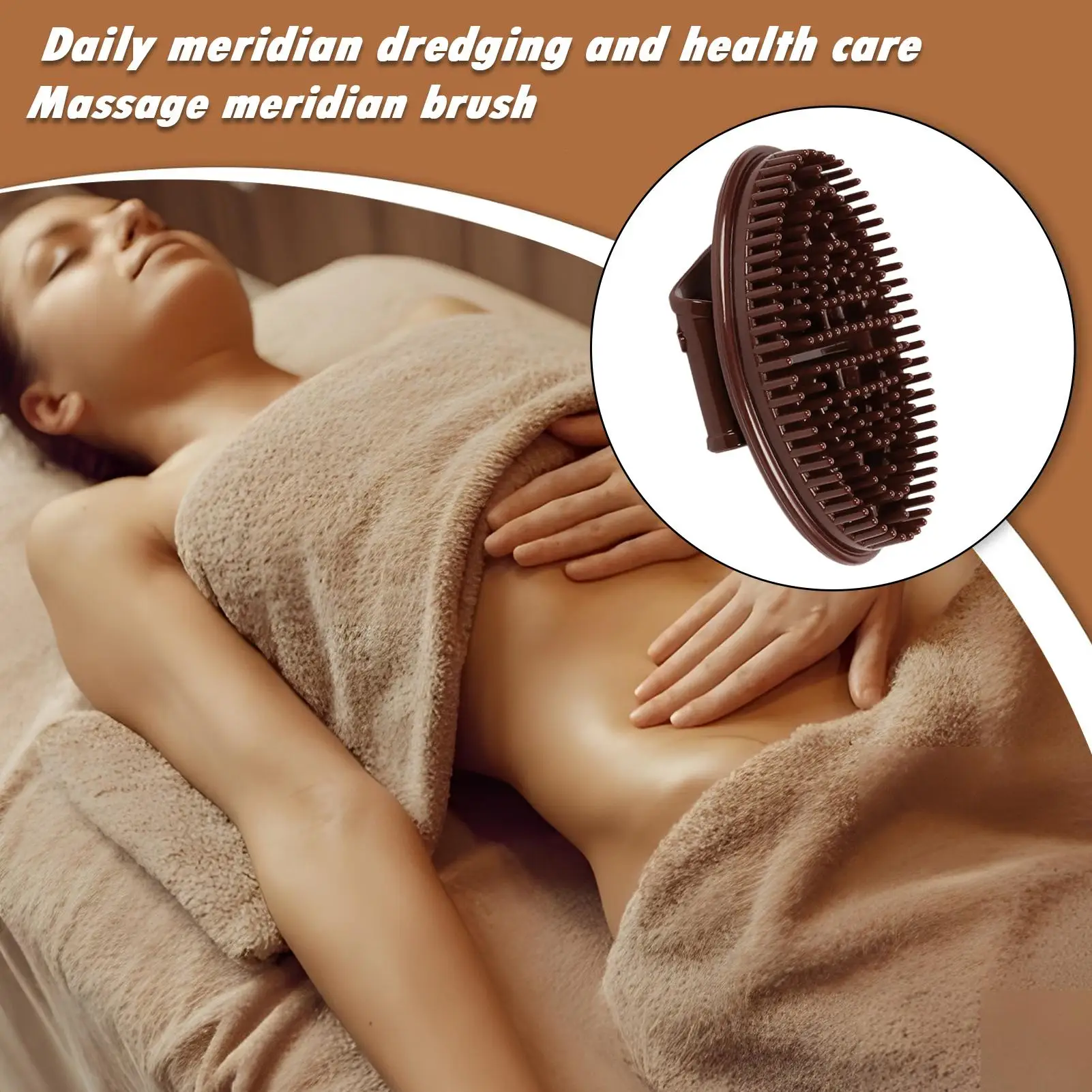 فرشاة تدليك ميريديان، مشط مهدئ للضغط لكامل الجسم، فرشاة زيت عطري لصالونات التجميل للرقبة والكتف #4