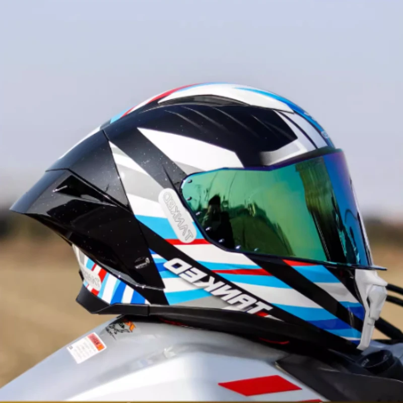 Tanked Motorcycle Helmet Challenger  Full Helmet Imitation Racing Motocross Safety Helmet Unisex All-season Riding DOT ECE