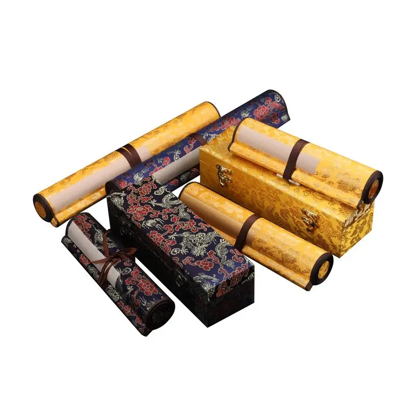 Chinese Sandalwood Bark Half Ripe Rice Paper Scroll Blank Xuan Paper Scroll Heart Sutra Calligraphy Xuan Paper Papel Arroz