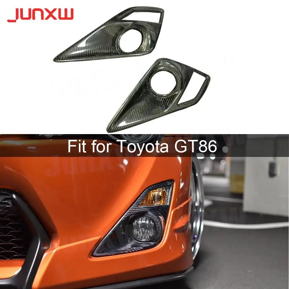 

2PCS/SEet Carbon Fiber Front Bumper Fog Lamp Cover Vent Decration for Toyota GT86 2012-2015 Car Styling Splitters FRP