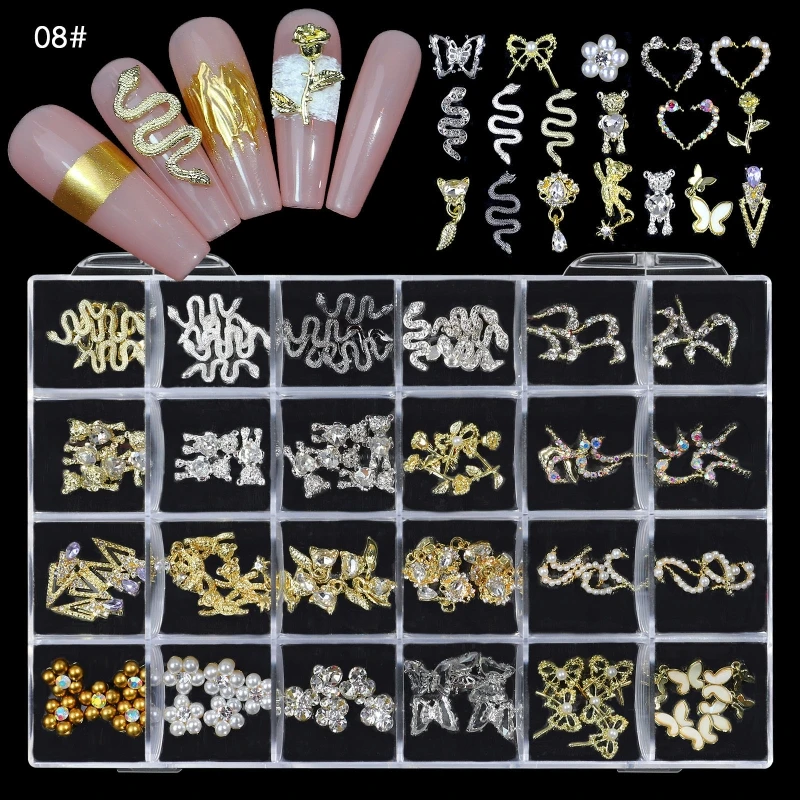 3D Art for Rhinestone Crystal 3D Diamonds Studs Manicure Jewelry for Nail Art Tips Manicure Supplies