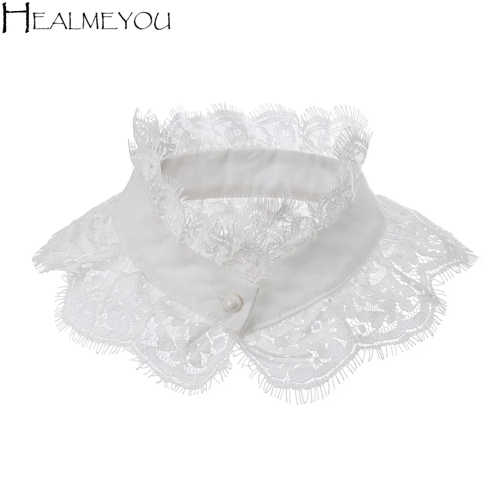 

Простой цветочный съемный воротник-стойка, накладной воротник-кейплет, имитация кружевного воротника, мягкий съемный кружевной воротник-декольте, подарок