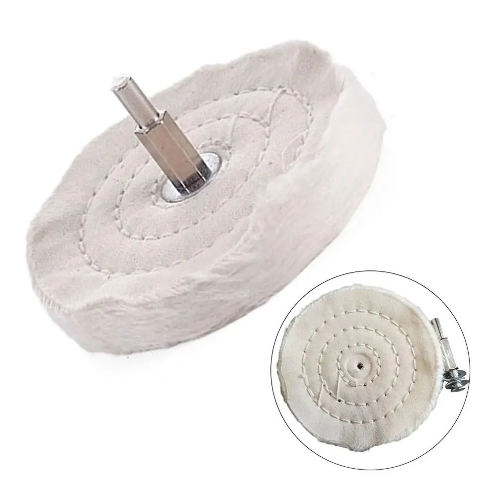 1Pcs 50/65/75/100mm Polishing Mop Wheel with 6mm Connecting Rod Cloth Grinder Pad Polishing Wheel Pad