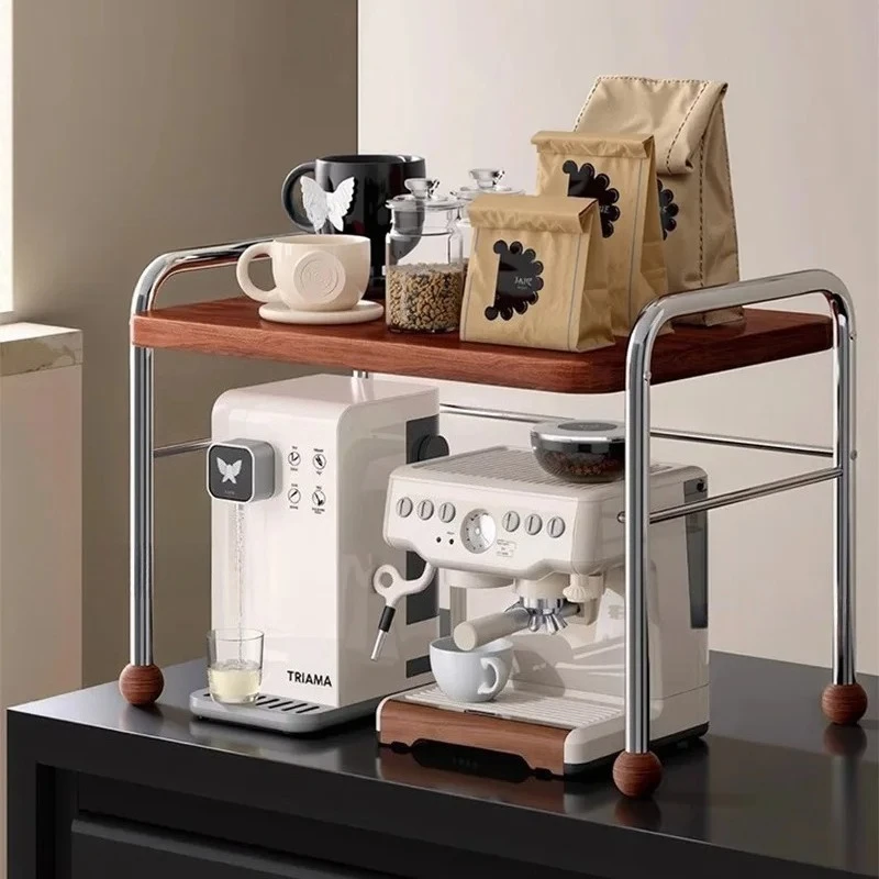 Estante de almacenamiento de cocina, estante de almacenamiento para olla arrocera en microondas para el hogar, estante de almacenamiento para horno, estante de almacenamiento para máquina de café vintage, estante