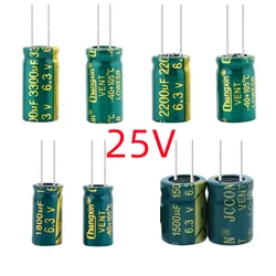25V DIP High Frequency Aluminum Electrolytic Capacitor 680uF 820uF 1000uF 1200uF 1500uF 1800uF 2200uF 2700uF 3300uF 3900uF