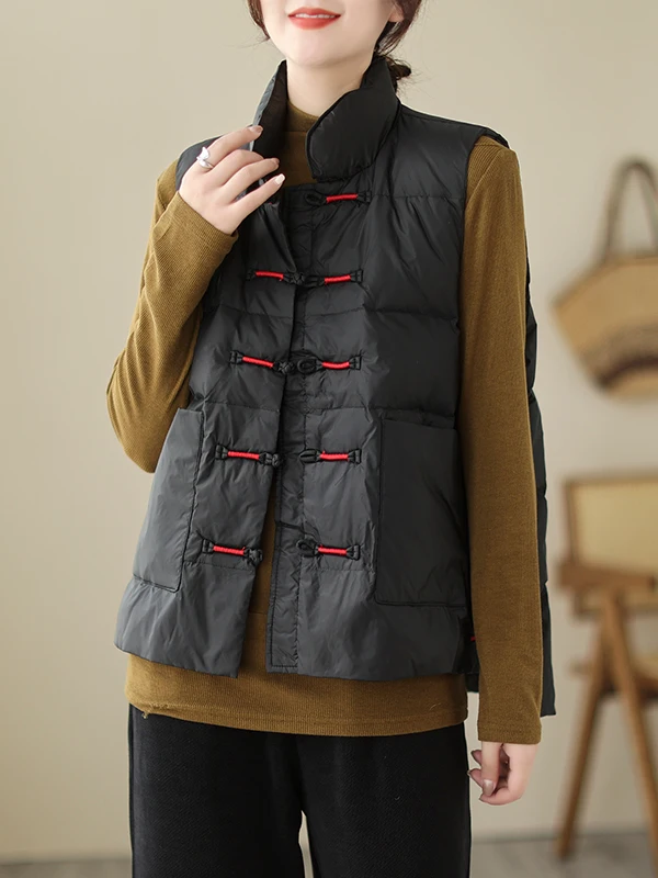 Lose Baumwoll-Daunen-Jaset-Weste für Damen, Faion-Marke, 2025, Winter, neuer Sle-Knopf, bestickte Baumwolle, Einfügung für den Pendelverkehr