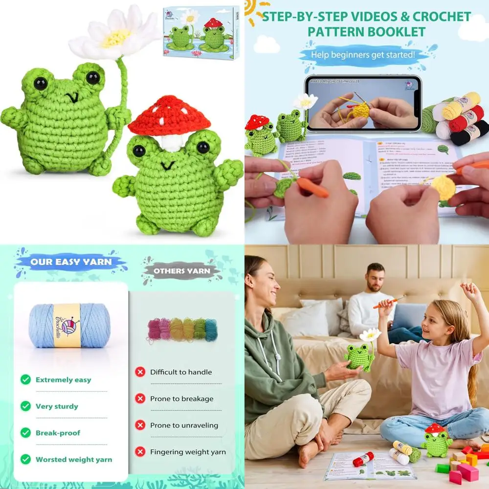 

Набор для вязания крючком для начинающих, наборы для вязания крючком с животными для взрослых с шаговыми видеоуроками, вязанием и крючком своими руками