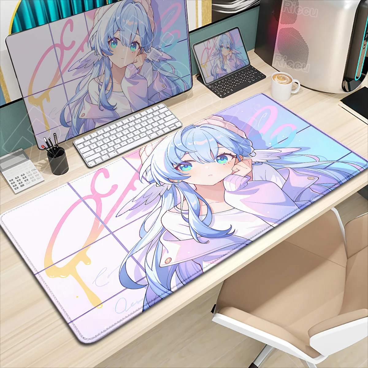 

New Pretty Robin Honkai Star Rail Mouse Pad Laptop Kawaii Anime Keyboard Rug XXL Cute Angel Girl Desk Mat Computer Game Mousepad