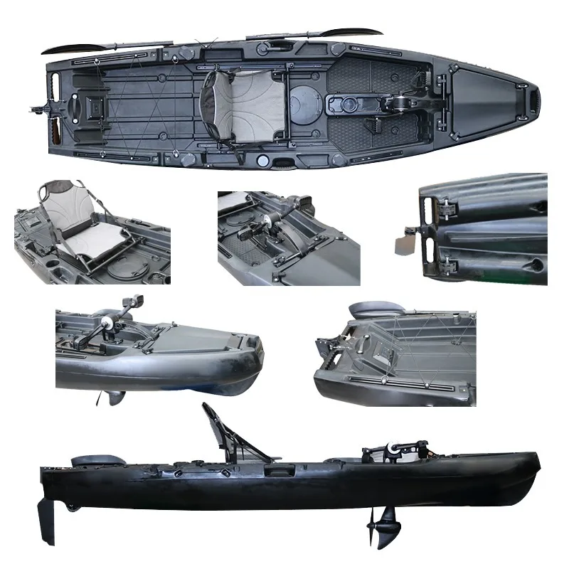 Rotary Kayak with Propeller Pedal Drive Ningbo Plastic Canoe High Quality Wide Stable Fishing Hot Sale 11 Feet