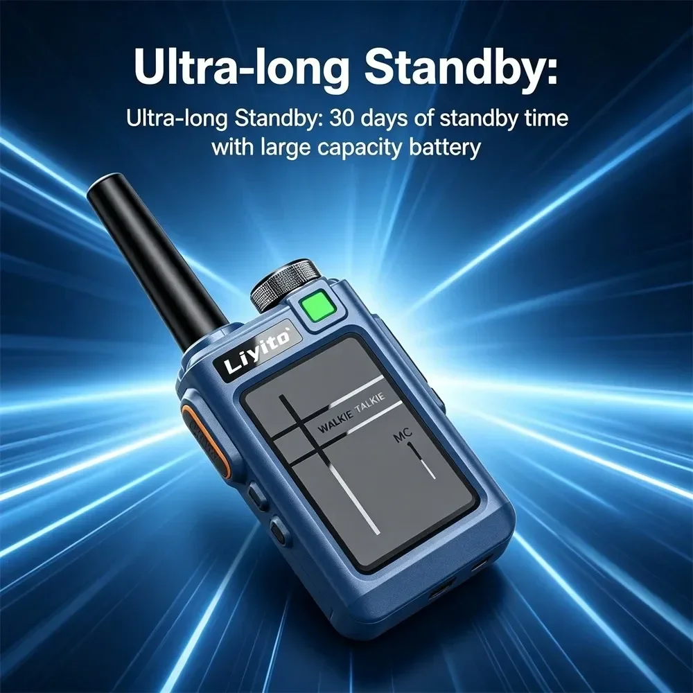 2Pcs Mini Walkie Talkie 10KM High Capacity Battery Long Standby Time Two Way Radio For Family Camping Hiking Travel Daily Use