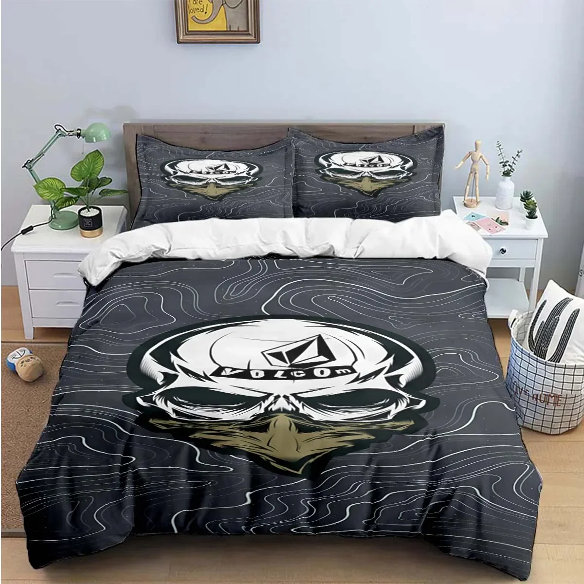 

3PCS Single-sided V-VOL-COM Printed Comforter Bedding Sets Comfortable Bedspreads Comforter Duvet Bedding Birthday Gift King