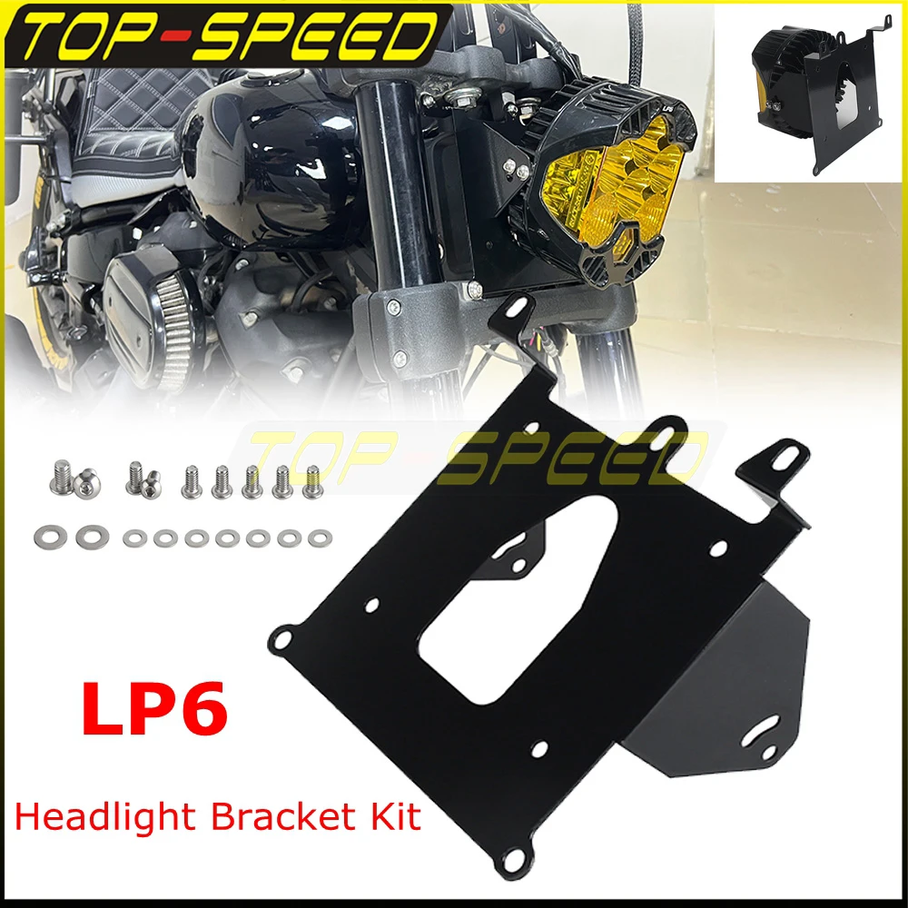 

Motorcycle Front LED Head Lamps Holder Mounting Kit For Harley Softail Fat Bob 114 FXFB FXFBS 18-24 fro Baja Designs LP6 Bracket