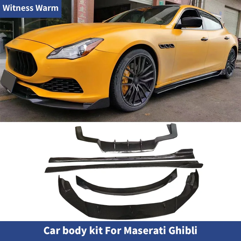 For Maserati Ghibli SQ4 14-17 Car body kit Carbon Fiber Front bumper lip Rear diffuser Splitters spoiler Wing side skirts apron