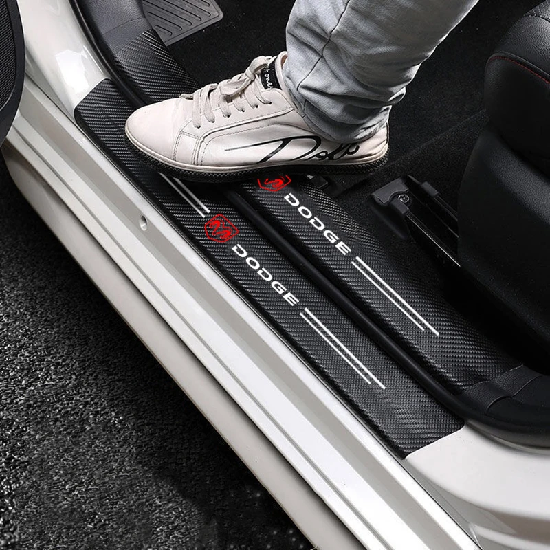 Carbon Fiber Car Trunk Bumper Protective Sticker for Dodge SRT NITRO Durango Caliber Viper Coolway CARAVAN JOURNEY Accessories view 2