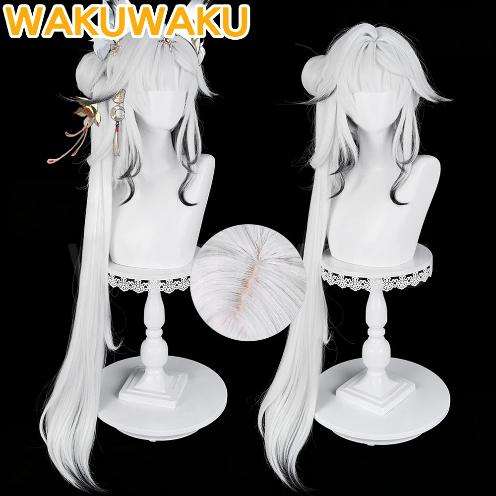AUF LAGER Hsin Cosplay Perücke Spiel Wuthering Waves WakuWaku Damen Blaue Lange Haare Hsin Fox Cosplay Perücke