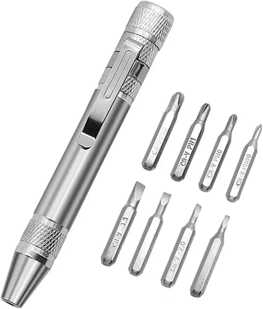 8 in1 ペンドライバーセットアルミ合金ペンタイプ手動多機能ドライバーキットハンドツール
