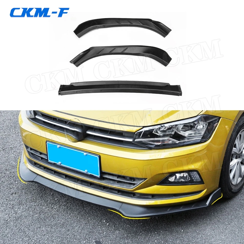 

ABS Front Lip Chin Spoiler For Volkswagen VW Polo Plus Hatchback 2019 Bumper Anti-collision Aprons Shovel Car Styling